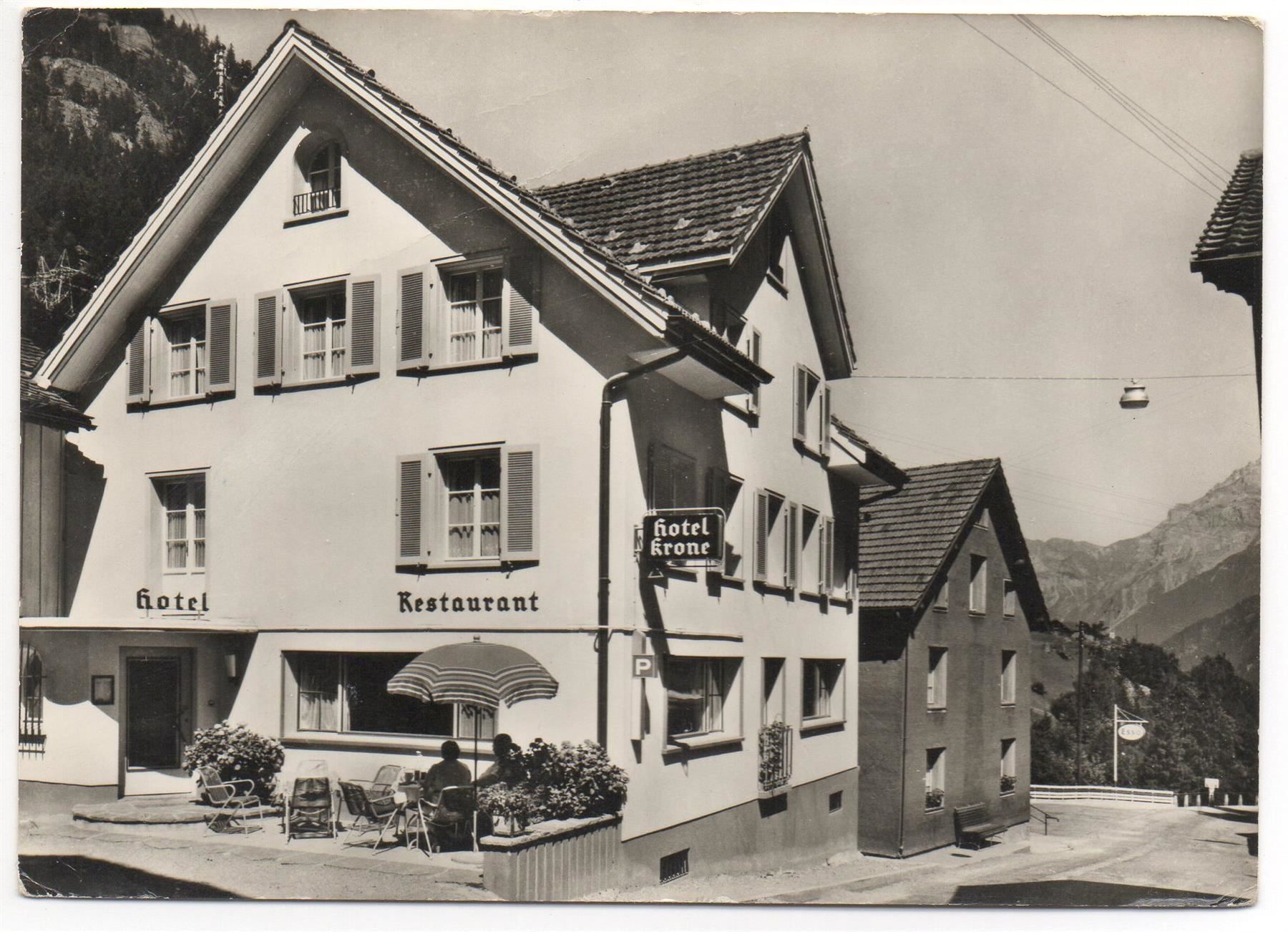 Cartoline postali: WASSEN Hotel Krone, Anzeiger Esso – Usato da Jona venduto da philajona