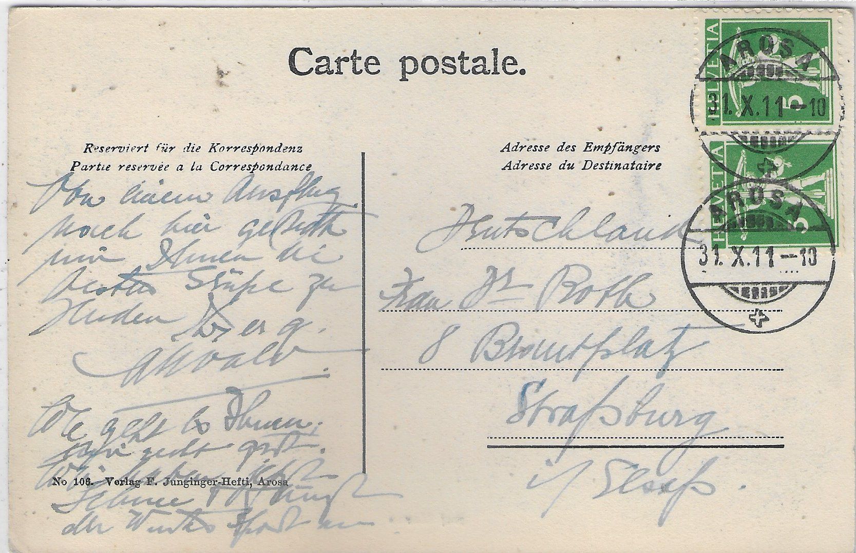 Cartoline postali: Hof Maran - Arosa - animee – Usato da Ettingen venduto da Kartenplanet 1