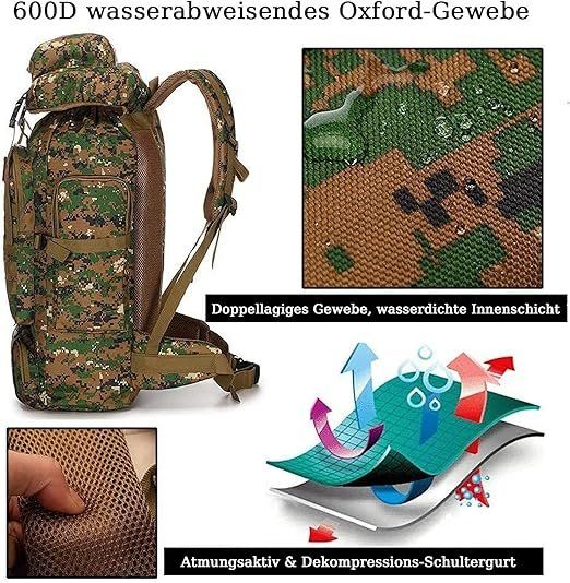 Zaini: Outdoor Taktischer Rucksack 80L – Nuovo e nell'imballaggio originale da Geneve venduto da Titi2008 2