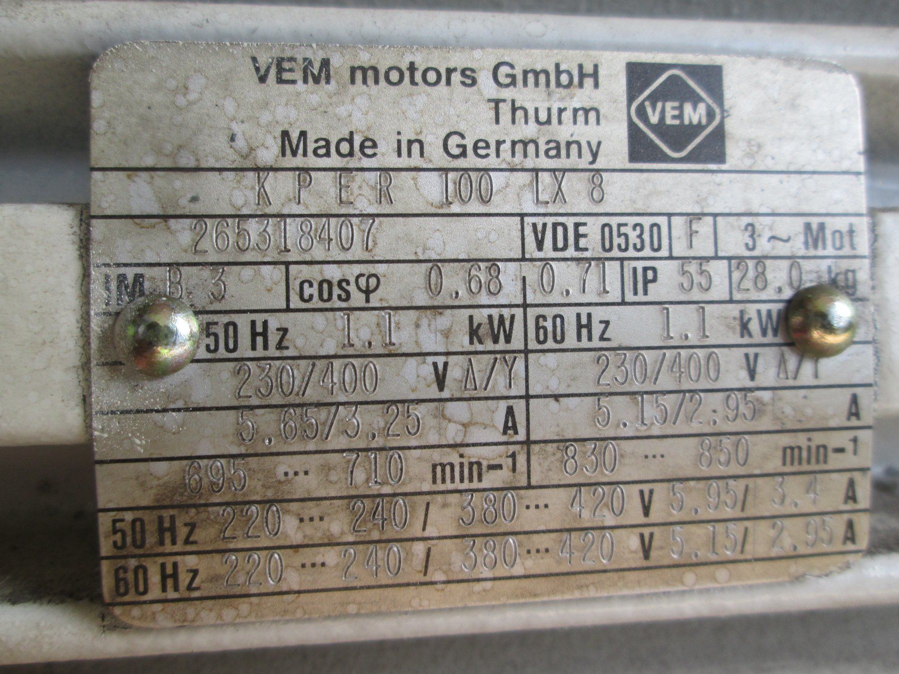 Moteurs: Elektromotor 1.1kW – D'occasion à Steffisburg par Schwabis 1