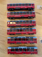 Bemo H0m RhB 6erSet Bernina Express rote Tür 6 Wagennummern