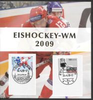 Folder Werbemarken 788 + 1301 Eishockey-WM Schweiz 24.4.2009