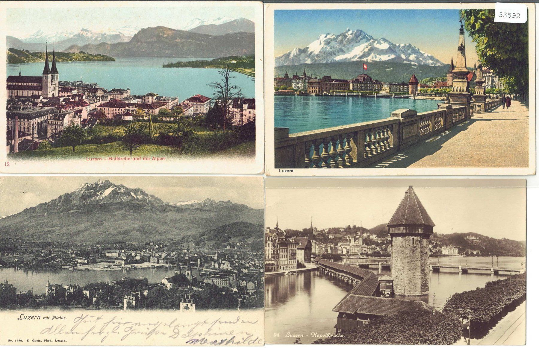 Cartoline postali: 4 AK - Luzern – Usato da Ettingen venduto da Kartenplanet