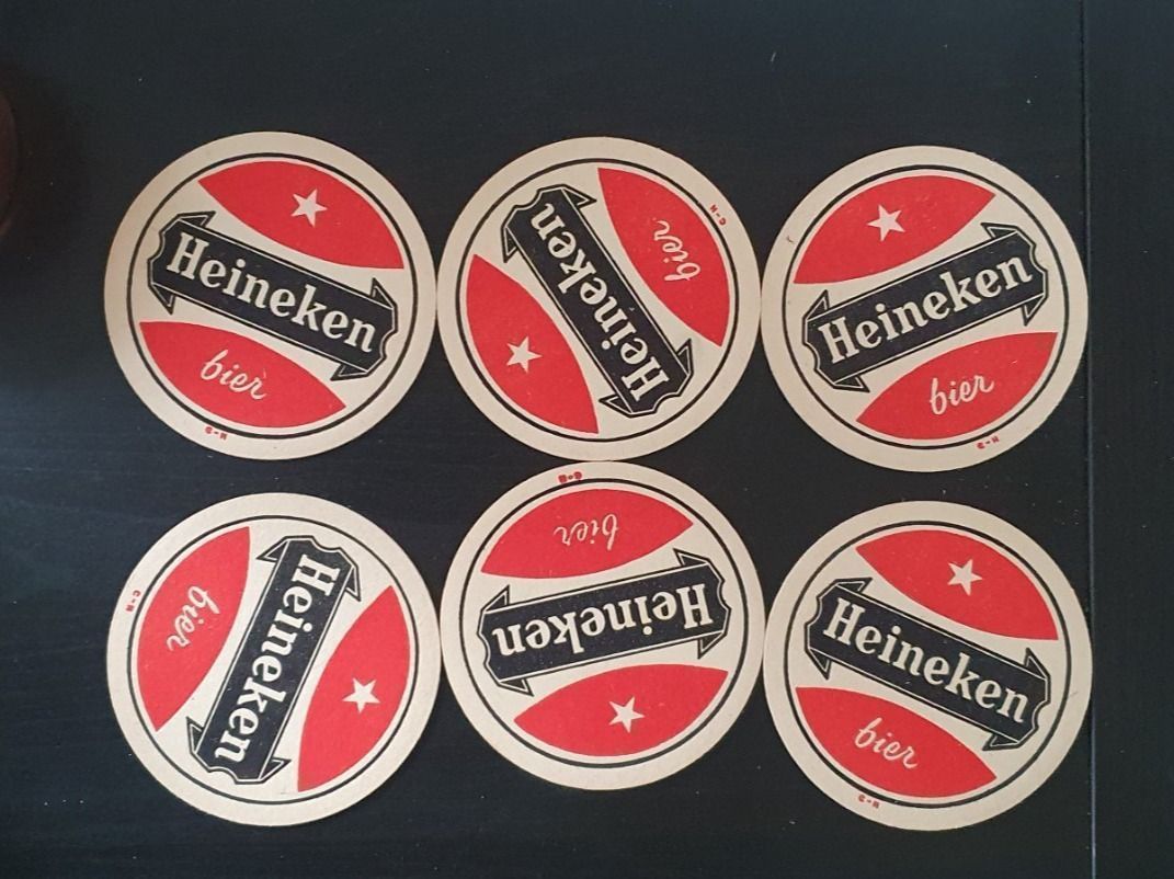 Heineken Sottobicchieri: Ältere Heineken Bierdeckel 6Stk. – Usato da Langnau am Albis venduto da jer_pm72