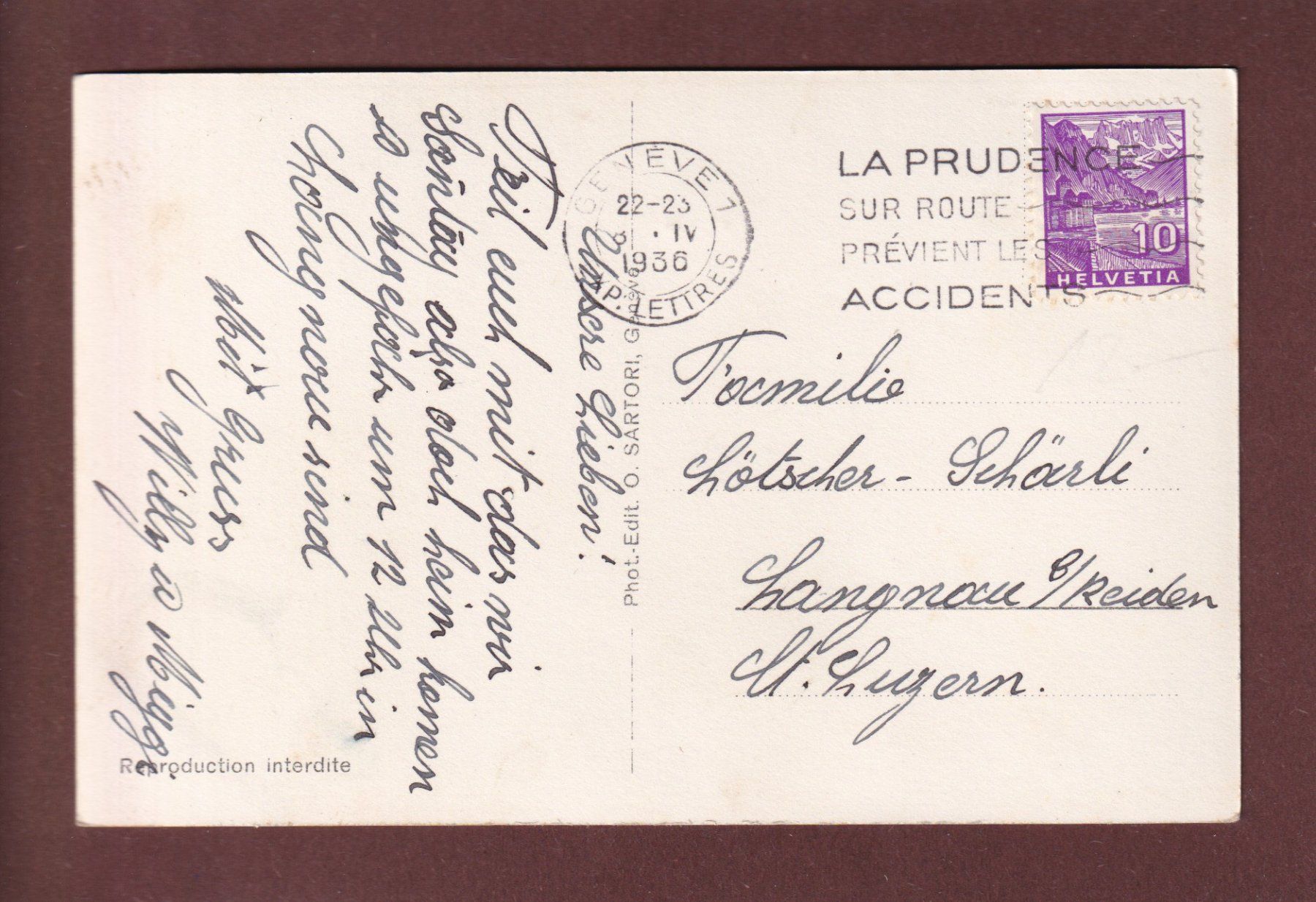 Cartoline postali: MONTREUX - Dents du Midi - 1936 – Usato da Pully venduto da nicecards 1