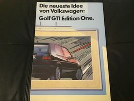 VW Golf GTI Edition One Faltprospekt 4 Seiten 1989 RAR!!