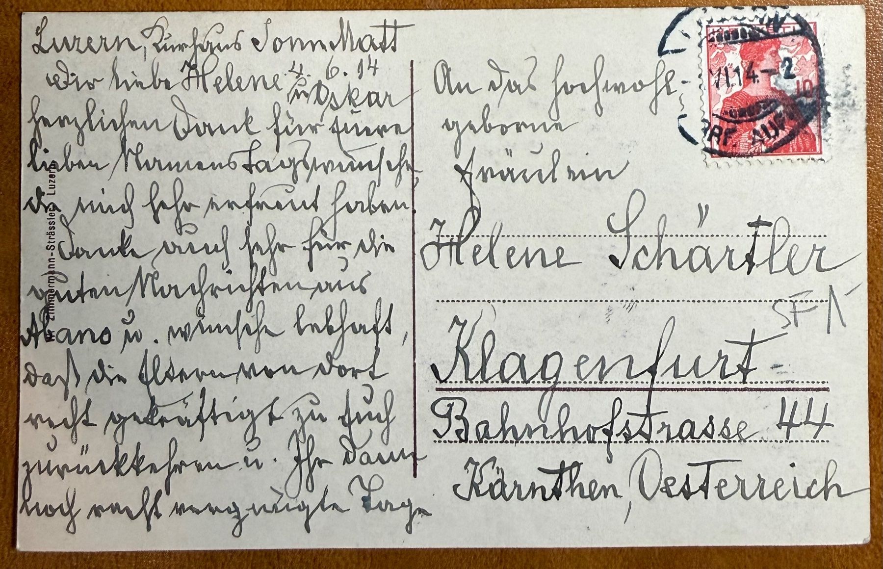 Cartoline postali: Luzern - Dampfschiff 1914 – Usato da Lutry venduto da Ediego 1