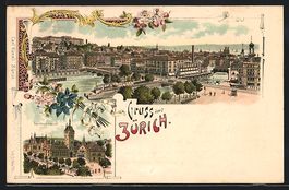 Litho Zürich, Landesmuseum, Stadtpanora