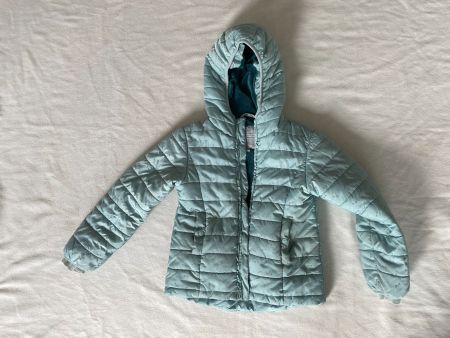 Veste d'hiver / doudoune capuche vert clair Inside 122 cm