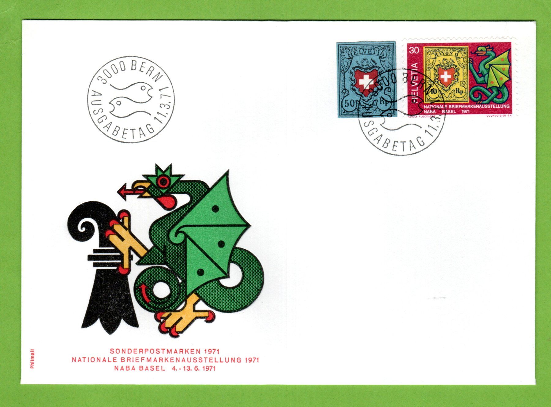 Tutti i francobolli: 1971 NABA-Block FDC Einzelwert + Nr. 493 NABA SBK 50.--++ – Usato da Stein am Rhein venduto da Huehnerhund