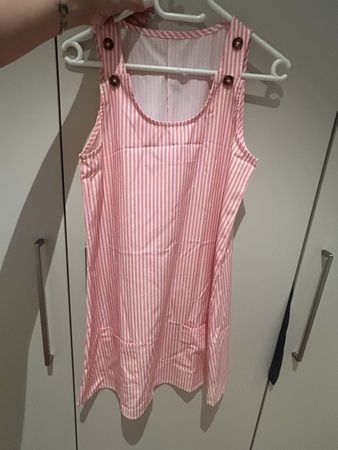 Luftiges Sommerkleid gestreift rosa weiss Grösse S neu!