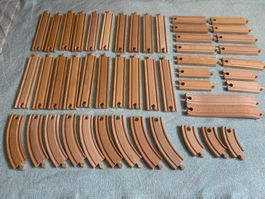 48 Stück BRIO Holz Schienen