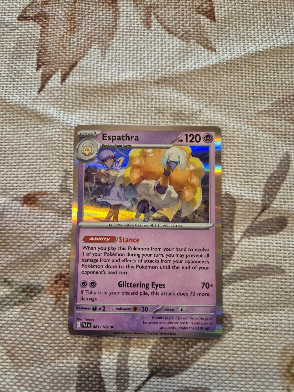 Pokémon Carte collezionabili: Espathra Holo + Reverse Pokemon PAR 081/182 EN – Nuovo (secondo la descrizione) da Altdorf UR venduto da Josi5588 2