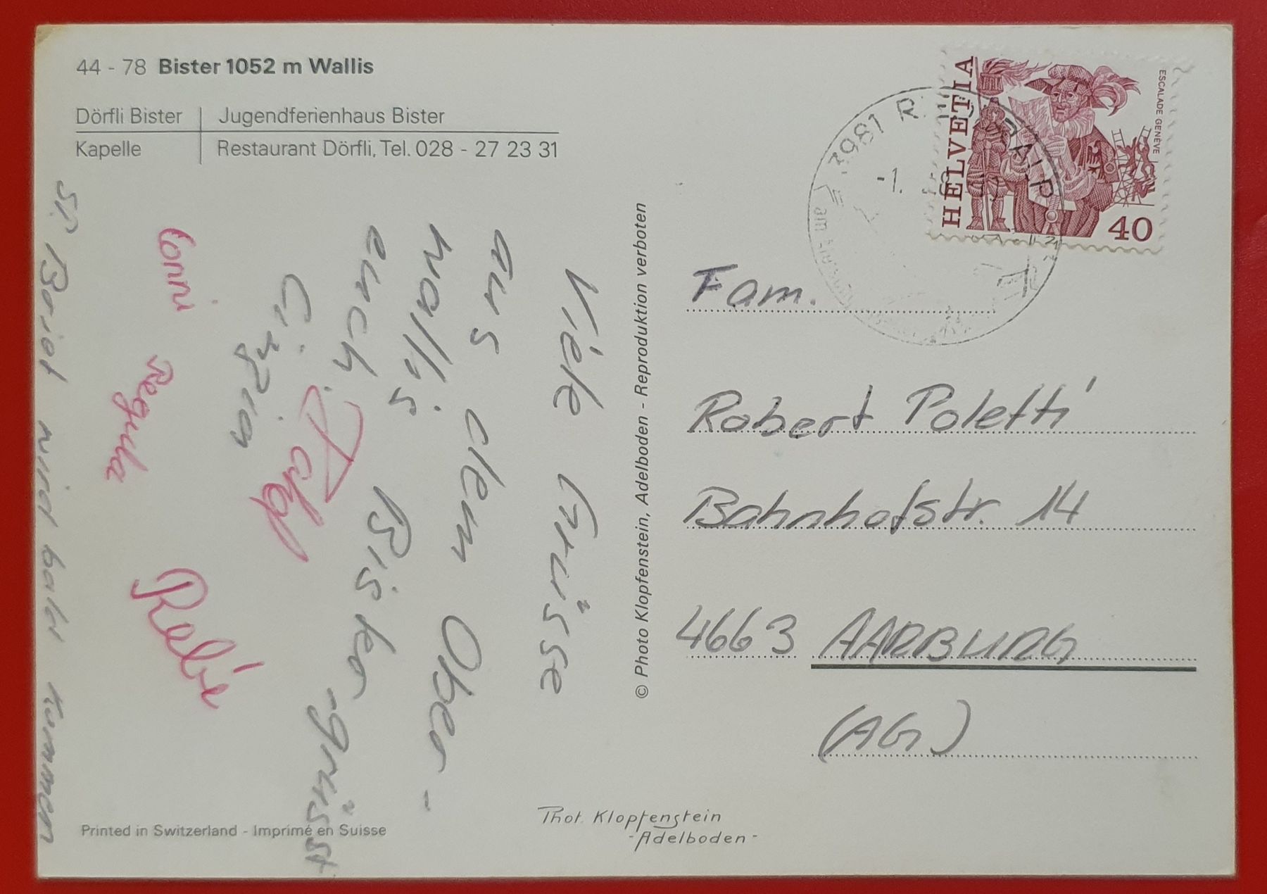 Cartoline postali: Bister – Usato da Kreuzlingen venduto da Rschweiz1 1