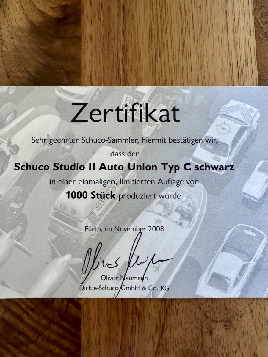 Schuco Modellini d'auto: Schuco Studio II Auto Union Typ C schwarz – Nuovo e nell'imballaggio originale da Hubersdorf venduto da smi_79nm 2