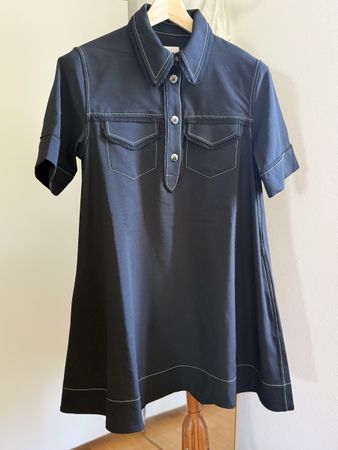 GANNI Crepe Mini Dress Black 38