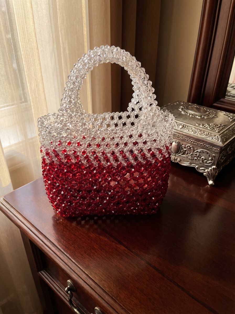 Borse da donna: Handarbeit Glitzernde Handtasche aus Kristallperlen – Nuovo e nell'imballaggio originale da canobbio venduto da barbarb 3