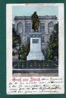 Zürich, Pestalozzi-Denkmal,1900, gelaufen