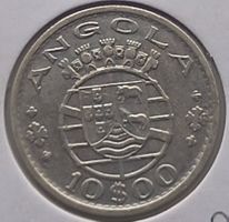 ANGOLA - 10 ESCUDOS 1952 - 720ER SILBER - IN MUENZKARTON