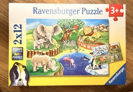 Ravensburger „Puzzle Zoo Tiere 2x12 Stück“ / neuwertig