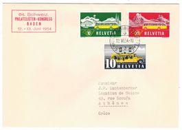 lettre de Baden BPA A658 pour Athènes le 12.VI.54
