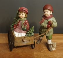 Clayre & Eef Weihnachtsdeko Kinder mit Wagen