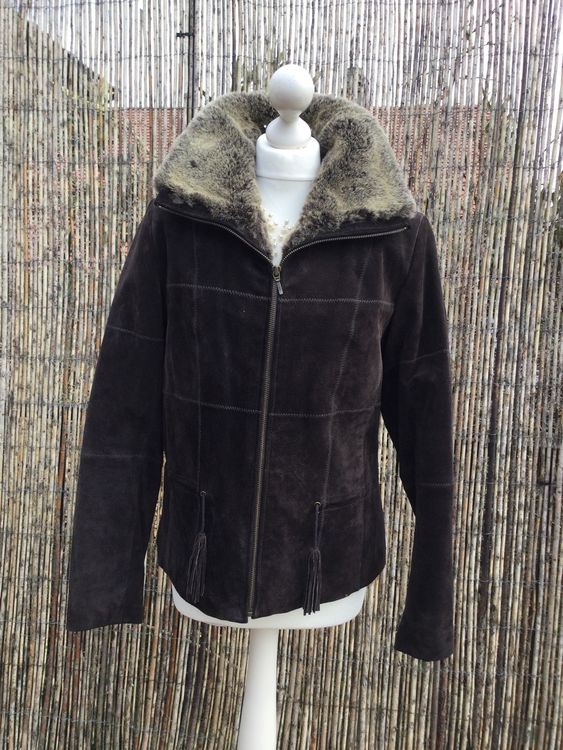 Veste en croûte de CUIR de porc marron (Neuf (Voir description)) à