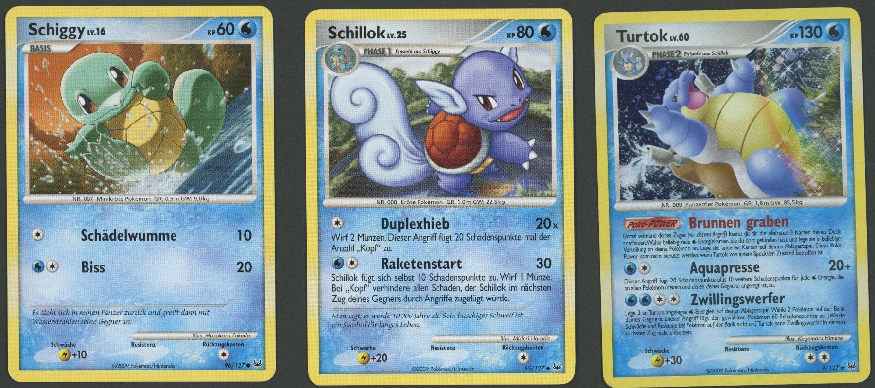 Pokémon Carte collezionabili: Squirtle Wartortle Blastoise Holo Evo Set Platin DE ab 1.- – Usato da Rupperswil venduto da gengarbasar