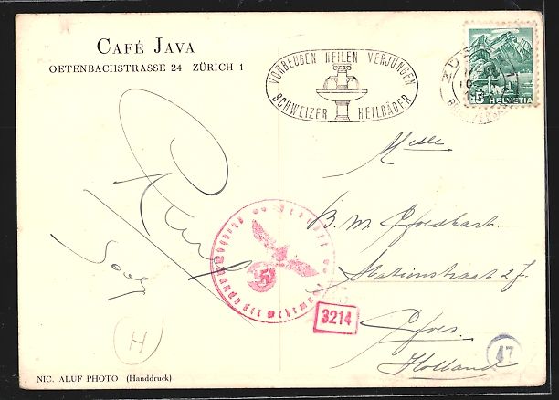 Cartoline postali: Zürich, Cafe Java, Oetenbachstrasse 24, – Usato da Berlin venduto da bartko-reher 1