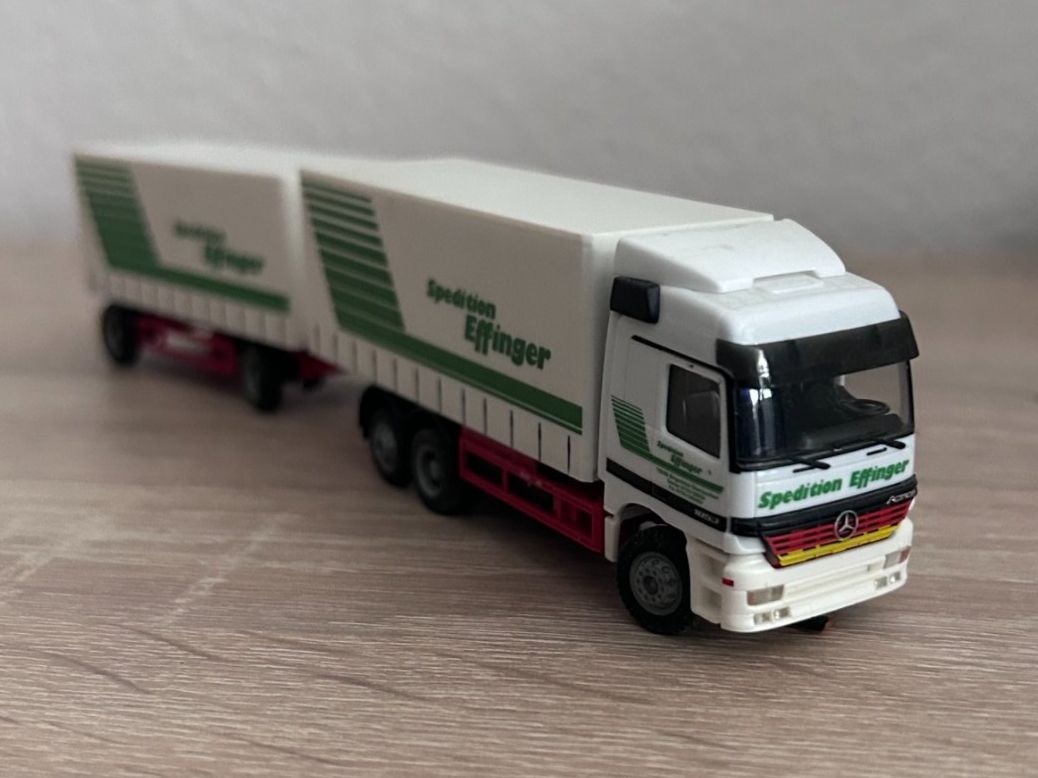 Mercedes-Benz Modellini d'auto: Faller Car System H0 MB LKW Spedition Effinger mit Anhänger – Usato da Goldach venduto da Manyro55 1