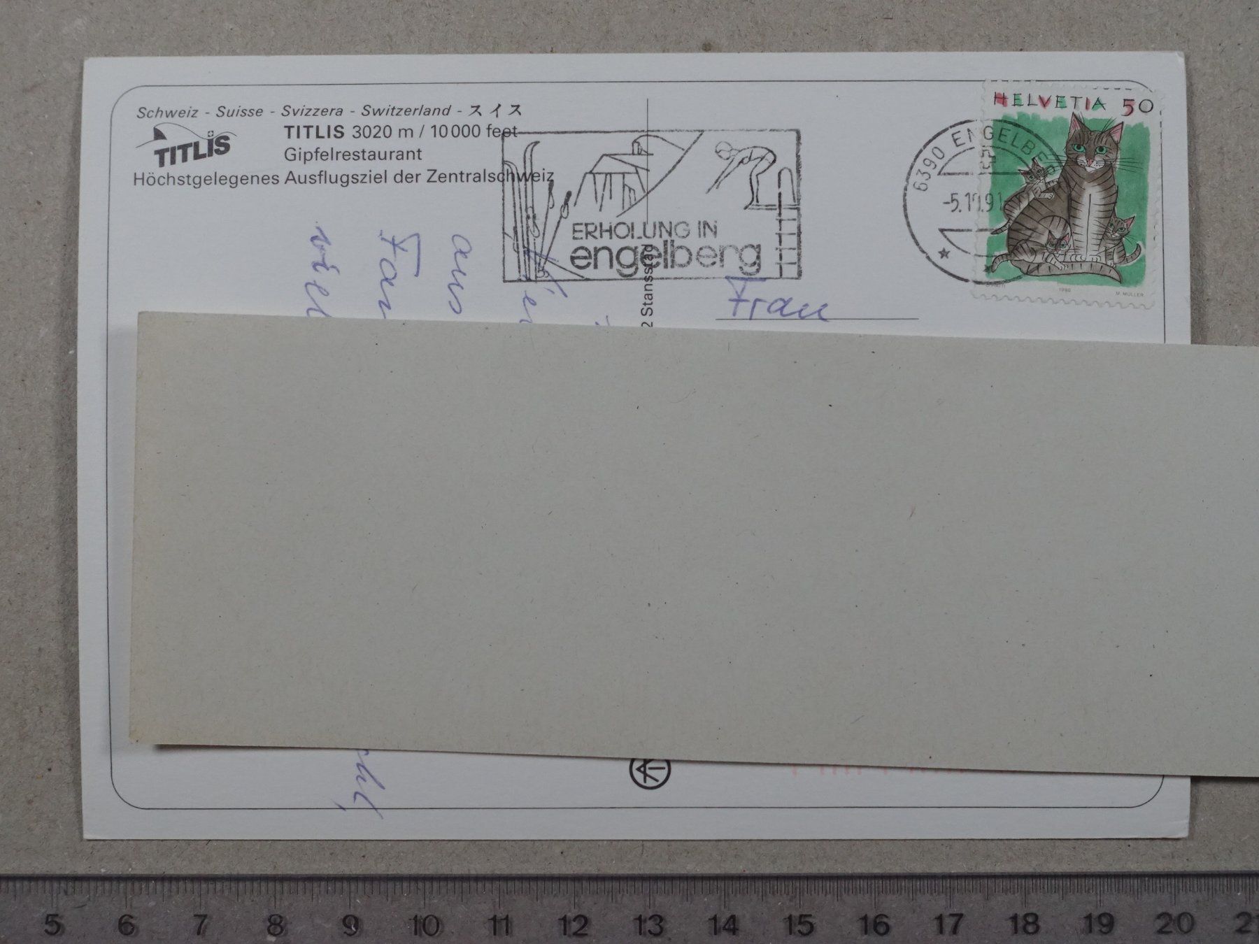 Cartoline postali: Titlis, Engelberg, 1991 – Usato da Lenzburg venduto da fh1 1