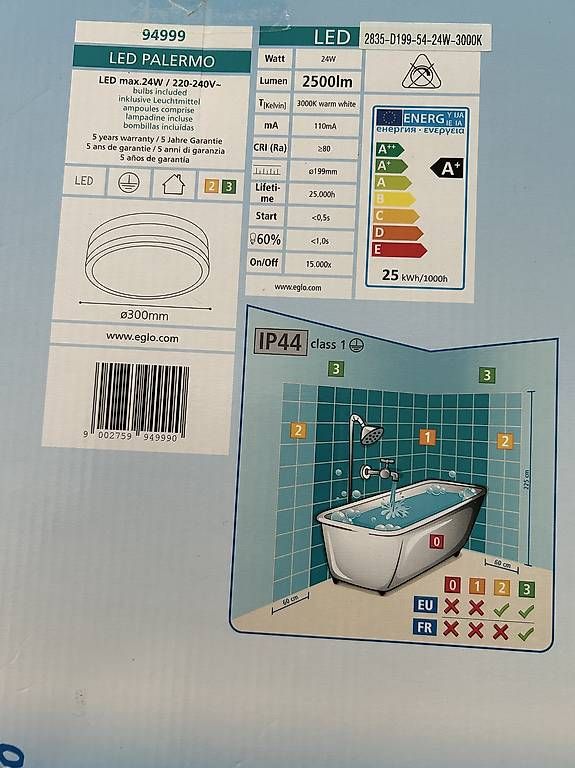 Eglo Lampadari & plafoniere: Lampe Badezimmerdeckenlampe Led – Nuovo e nell'imballaggio originale da Biel/Bienne venduto da fam_qjh6 1