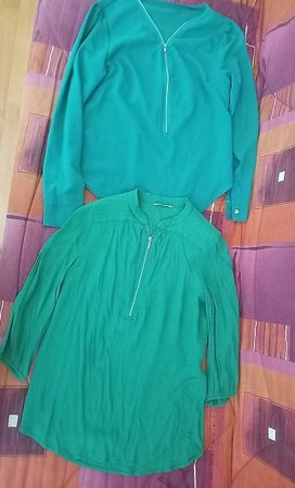 2 blouses vertes pour femme