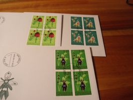 Liechtenstein 2002, Blumen, FDC Satz, Einzel + 4erbl