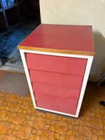 Kommode weiss/rot mit 5 Schubladen Vintage