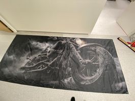 Harley / Bike Stoffbild Schwarz/Weiss    400cm x 180cm