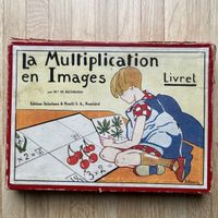 Vintage Lernspiel Multiplikation, wunderschöne Illustratione