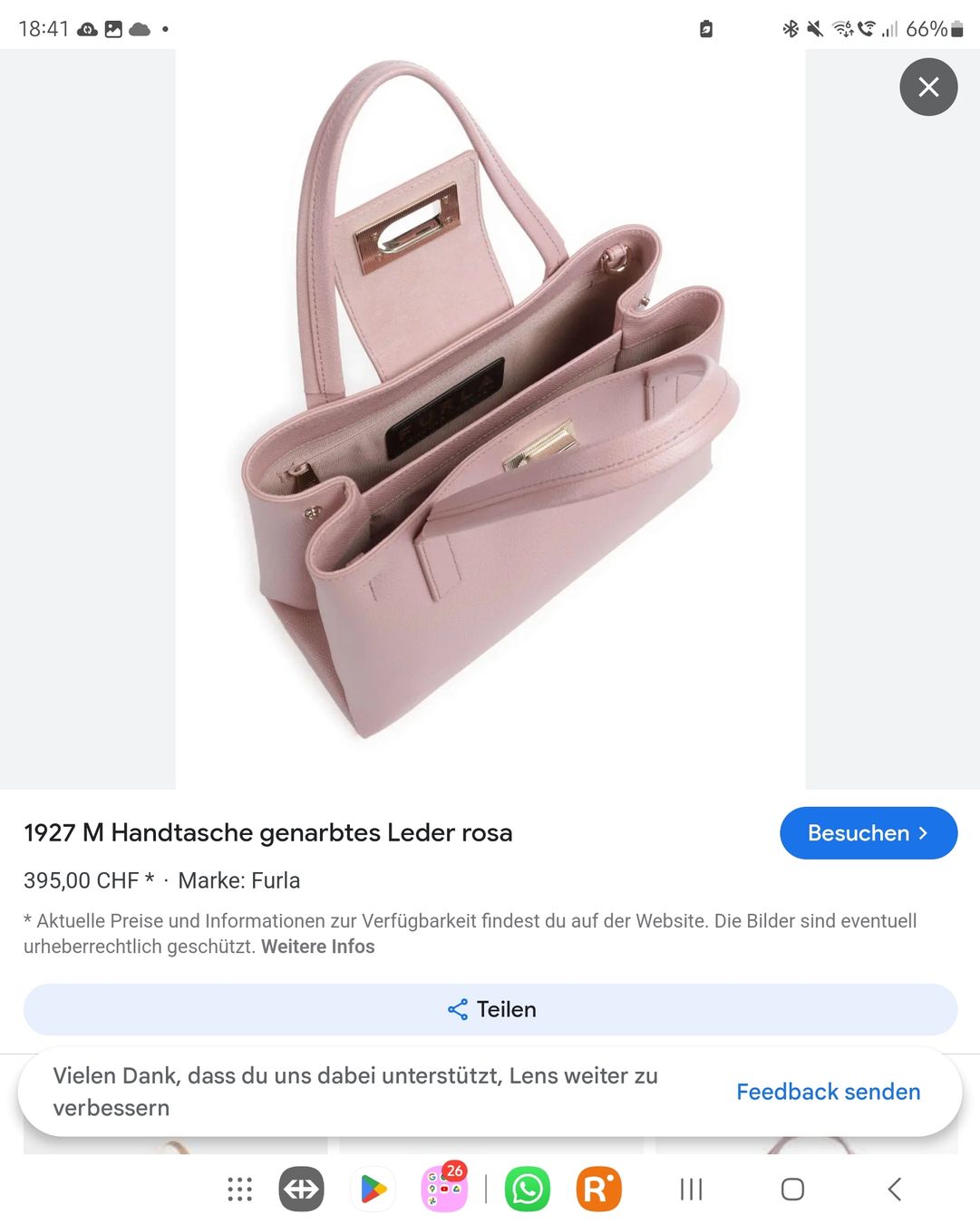 Furla Taschen für Damen: Furla Tasche altrosa originalverpackt mit Staubbeutel – Neu und originalverpackt aus Binningen von Hofka64 2
