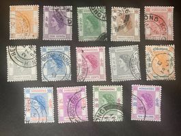 Hongkong 1954/60 Satz Königin Elisabeth II vollständig gest.