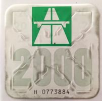 Vignette 2000, gebrauchte Autobahnvignette 2000