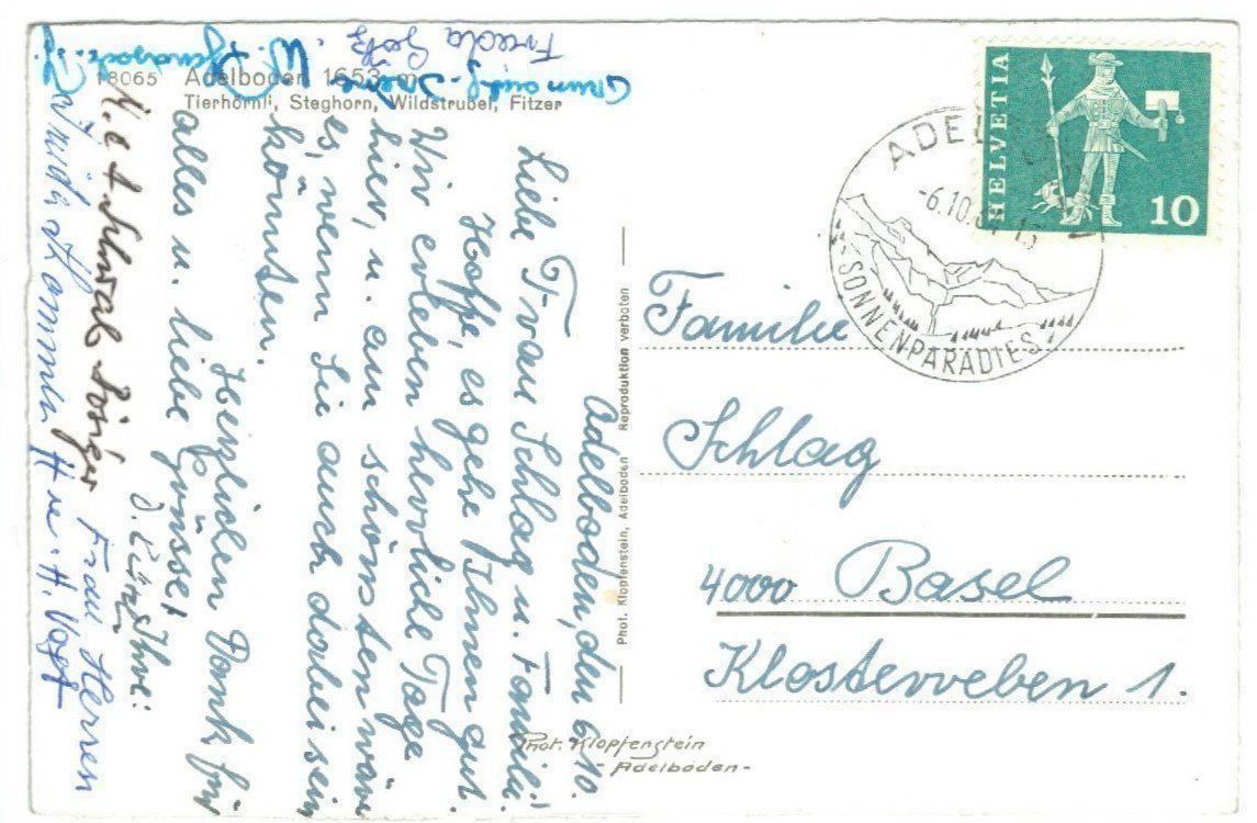 Cartoline postali: AK Adelboden 1964 – Usato da Zürich venduto da tol_b7c7 1