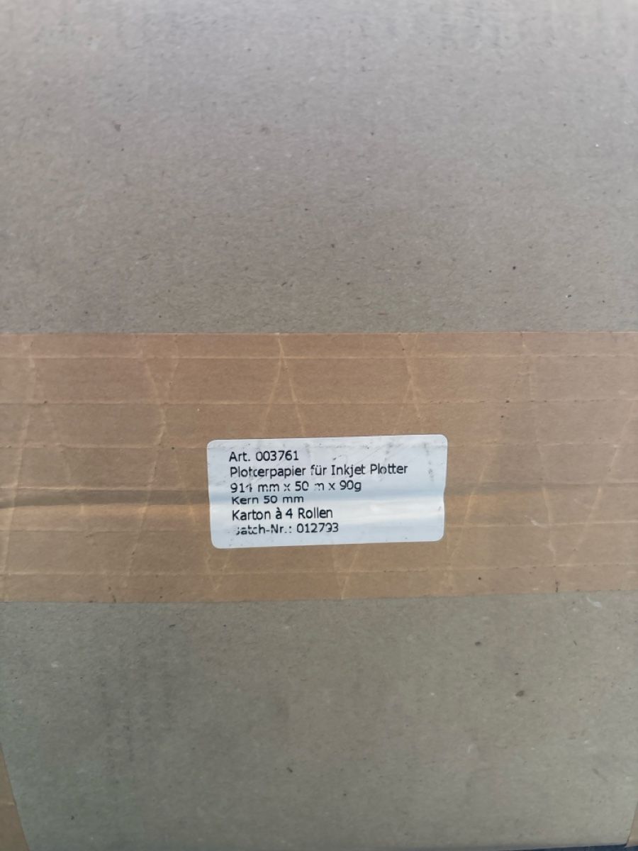 Carta: Plotterpapier Inkjet 915 mm x 50 m 90g Karton a 4 Rollen – Nuovo e nell'imballaggio originale da Kaiserstuhl AG venduto da mar_5k9x 1