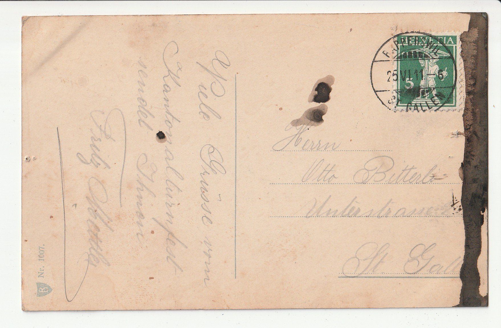 Ansichtskarten: Rapperswil Rapperswyl um 1900 – Gebraucht aus Rheineck von rhynegg 1