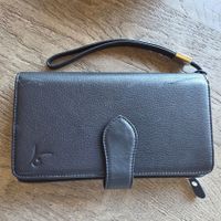 🐸 LEDER BRIEFTASCHE PORTEMONNAIE REISE DOKUMENTENTASCHE