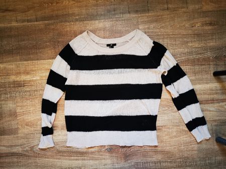 H&M Streifenshirt, Beige/Schwarz, Grösse M, Top Zustand