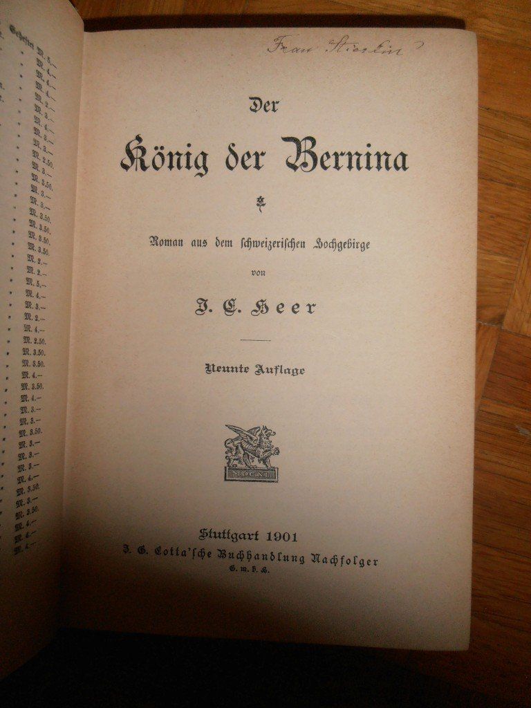 Libri: J. C. Heer - Der König der Bernina – Usato da Zürich venduto da rudirentier 1