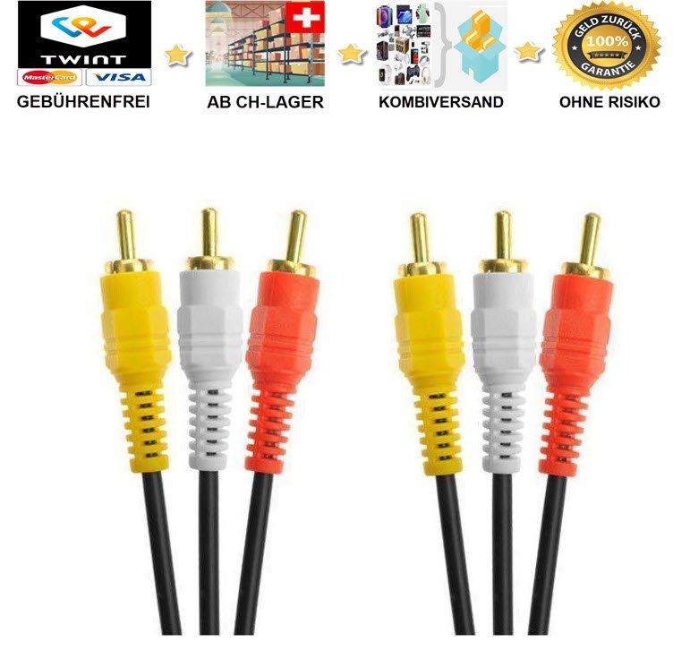5M 3RCA Audio Video AV Kabel Composite RCA Kabel | Kaufen auf Ricardo