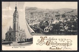 St. Gallen, Linsebühlkirche, Blick übe