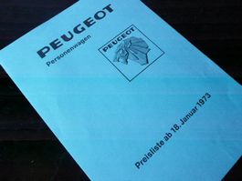 Peugeot Preisliste 18.1.1973