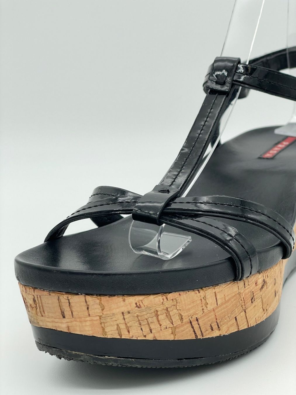 Prada Scarpe da donna: Prada Cork Wedge Sandale mit Absatz EU 38.5 Schwarz – Usato da Zürich venduto da shoe_shop 5